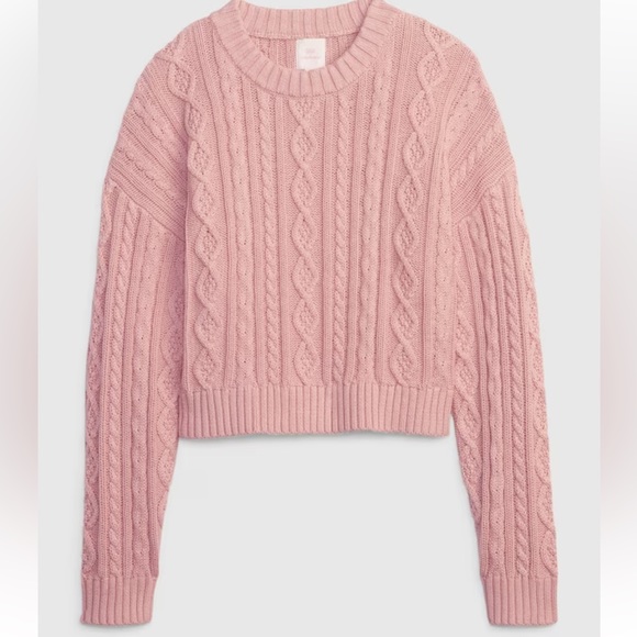 NWT Gap × LoveShackFancy Kids Cable-Knit Cropped Sweater - Picture 2 of 6